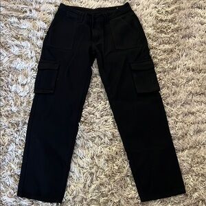 SHEIN Black Cargo Jeans with Relaxed Fit Size 6